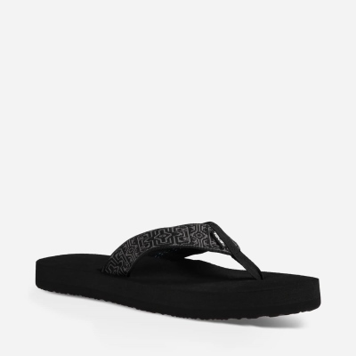 Teva Original Mush - Men's Teva Flip Flops - Black | India (DJGS46087)